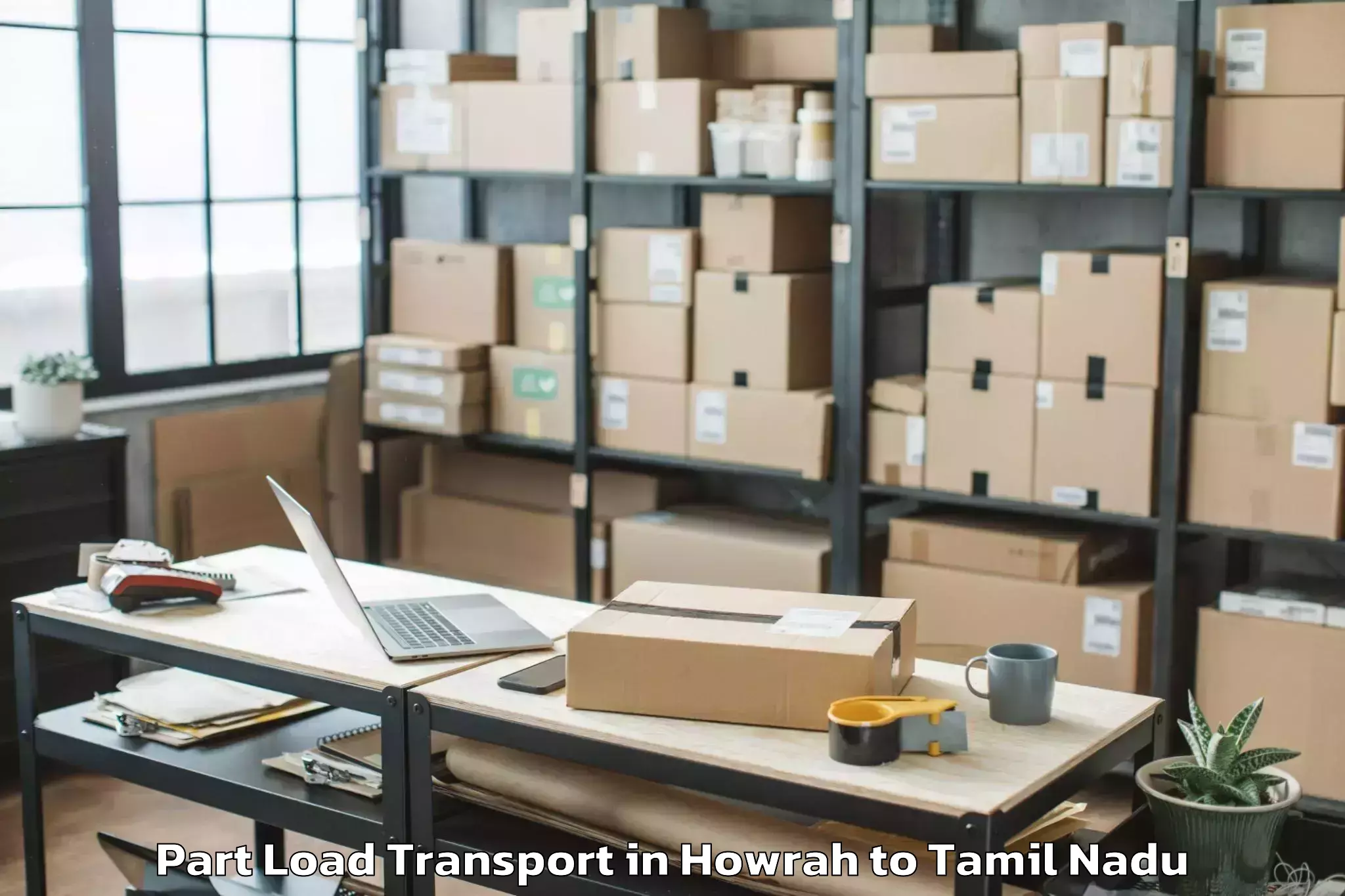 Professional Howrah to Tattayyangarpettai Part Load Transport